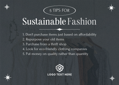 Stylish Chic Sustainable Fashion Tips Postcard Image Preview