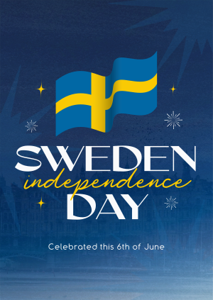 Modern Sweden Independence Day Poster Image Preview
