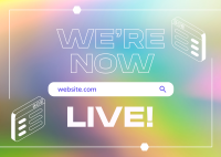 Live Website Announcement Postcard Design