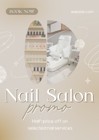 Elegant Nail Salon Services Poster Design