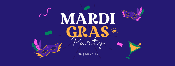 Mardi Gras Party Facebook Cover Design