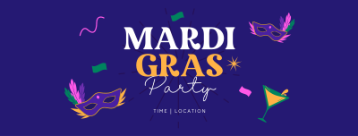 Mardi Gras Party Facebook cover Image Preview