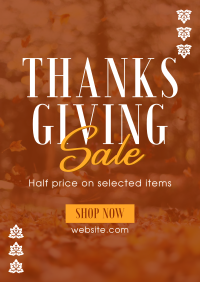 Thanksgiving Leaves Sale Poster Image Preview