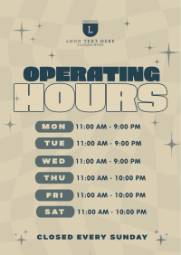 Quirky Operating Hours Poster Preview