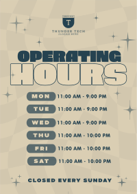 Quirky Operating Hours Poster Image Preview