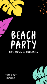 Beach Party Neon Facebook story Image Preview