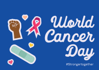 Cancer Day Stickers Postcard Design