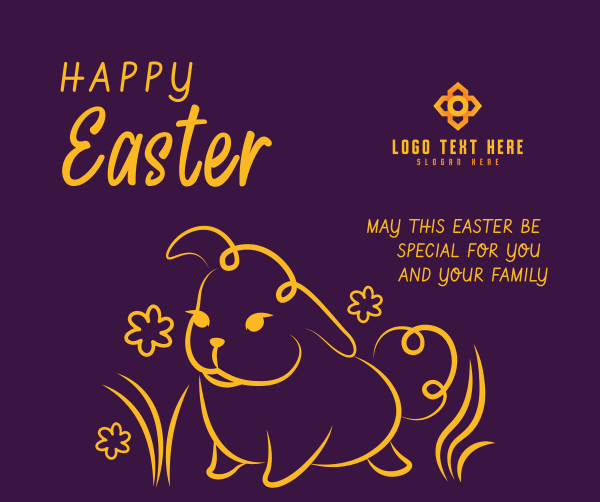 Easter Bunny Greeting Facebook Post Design Image Preview