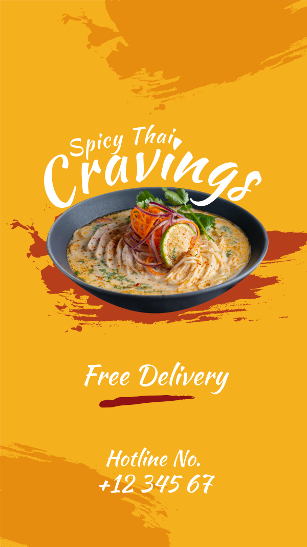 Spicy Thai Cravings Instagram Story Design Image Preview