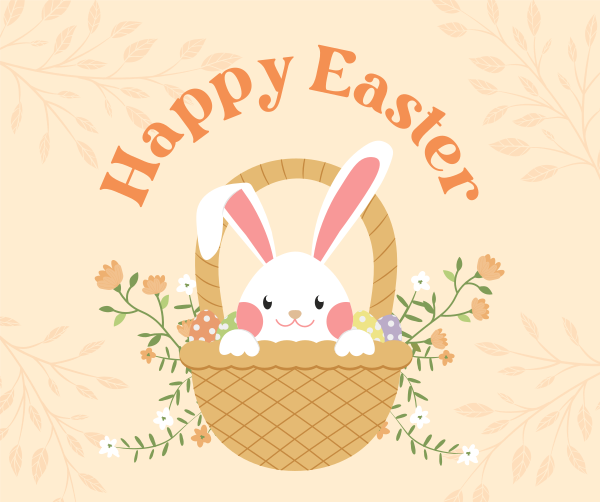 Modern Easter Bunny Facebook Post Design