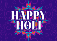 Holi Greeting Flourishes Postcard Image Preview