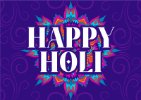 Holi Greeting Flourishes Postcard Preview