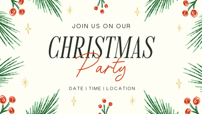 Artsy Christmas Party Facebook event cover Image Preview