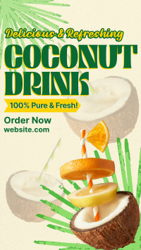 Refreshing Coconut Drink Video Image Preview