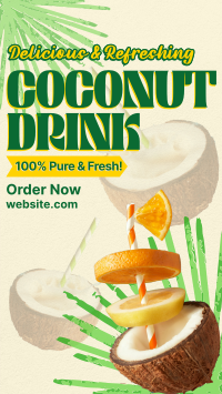 Refreshing Coconut Drink TikTok Video Image Preview