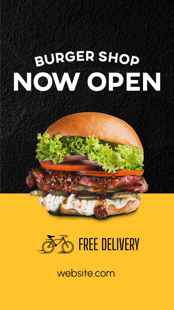 Burger Shop Opening Instagram Story Design
