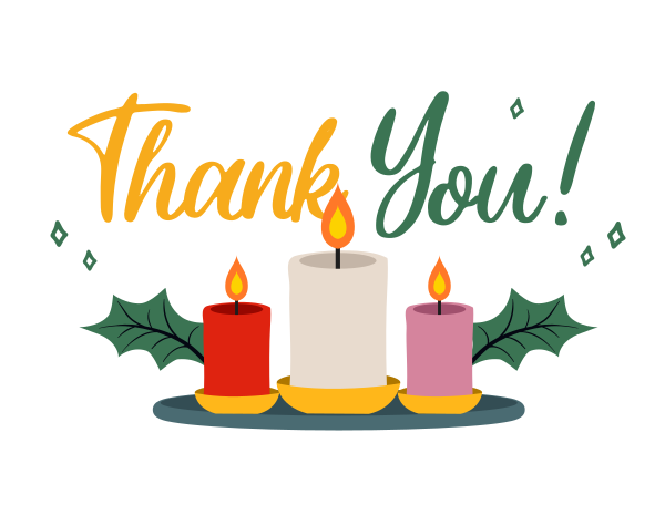 Christmas Candles Thank You Card Design Image Preview