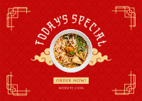 Special Oriental Noodles Postcard Design