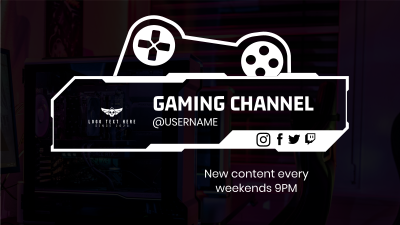 Console Games Streamer YouTube cover (channel art) Image Preview