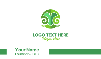 Green Natural Letter Y Business Card