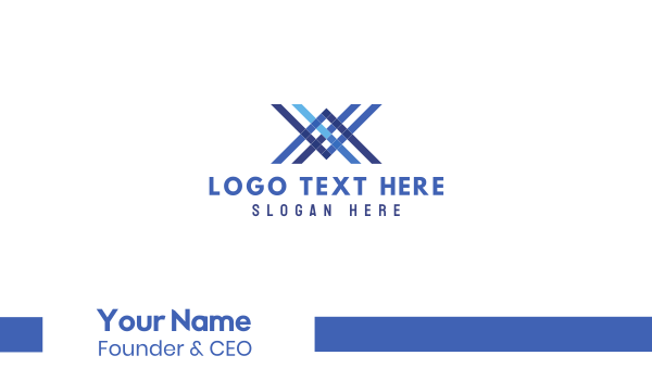 Blue Letter X Lines Business Card Design Image Preview
