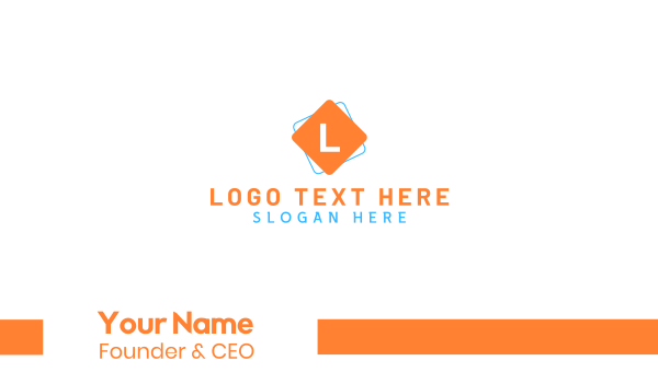 Orange Square Letter Business Card Design Image Preview