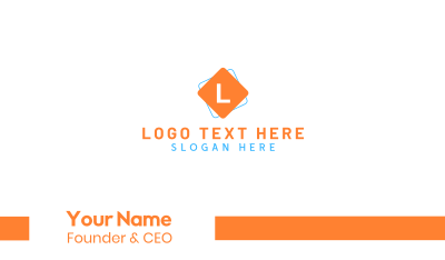 Orange Square Letter Business Card Image Preview