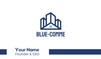 Blue Building House Business Card Image Preview