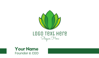 Green Yellow Leaf Lotus Business Card Image Preview