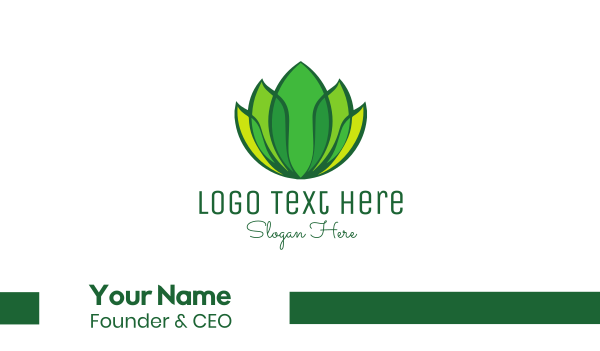 Green Yellow Leaf Lotus Business Card Design Image Preview