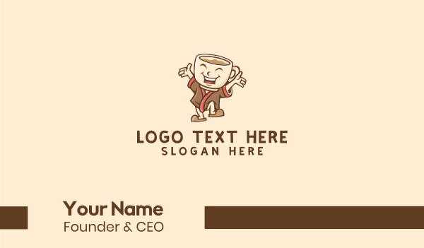 Morning Coffee Tea Mascot  Business Card Design Image Preview