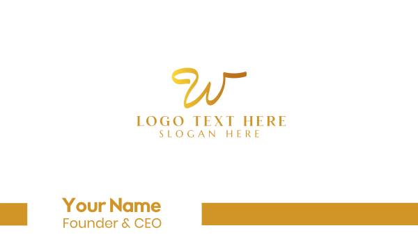 Gold Letter W Business Card Design Image Preview