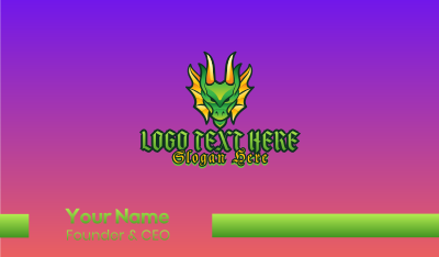 Green Dragon Esports Mascot Business Card