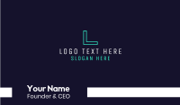 Neon Blue Letter Font Business Card Design