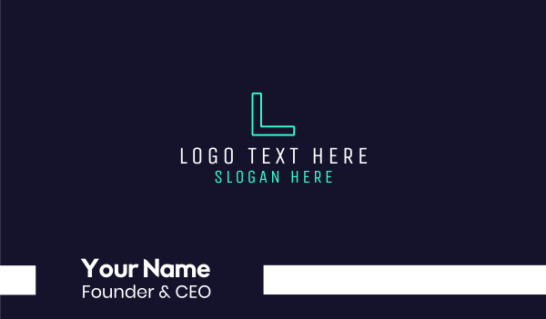 Neon Blue Letter Font Business Card Design Image Preview