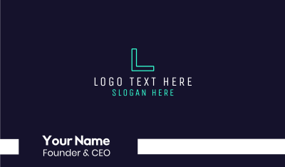 Neon Blue Letter Font Business Card Image Preview