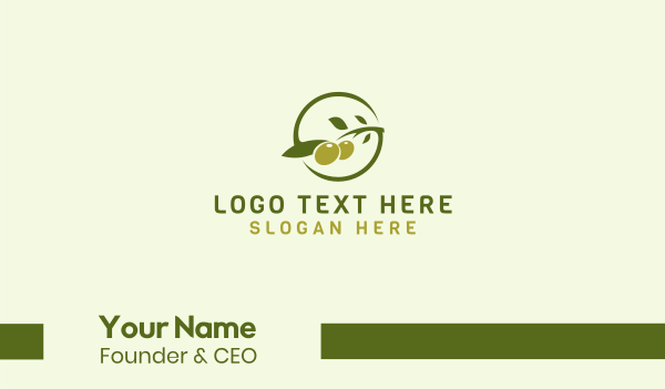 Green Olive Branch  Business Card Design Image Preview