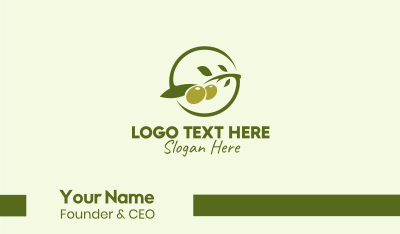 Green Olive Branch  Business Card