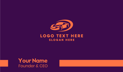Simple Orange Car Business Card Image Preview