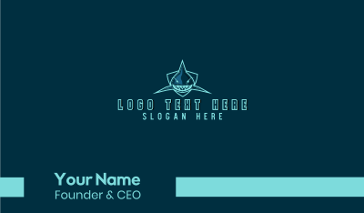 Blue Shark Team Mascot  Business Card Image Preview