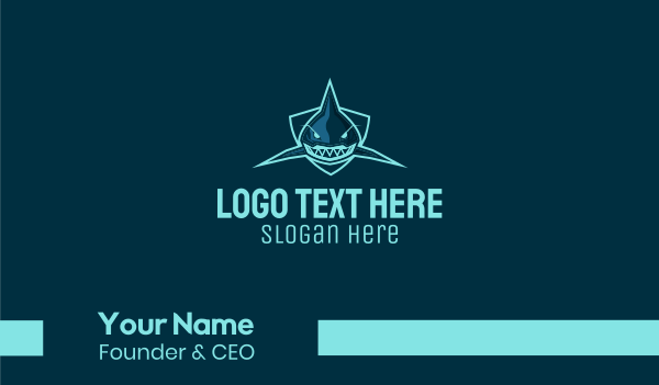 Blue Shark Team Mascot  Business Card Design