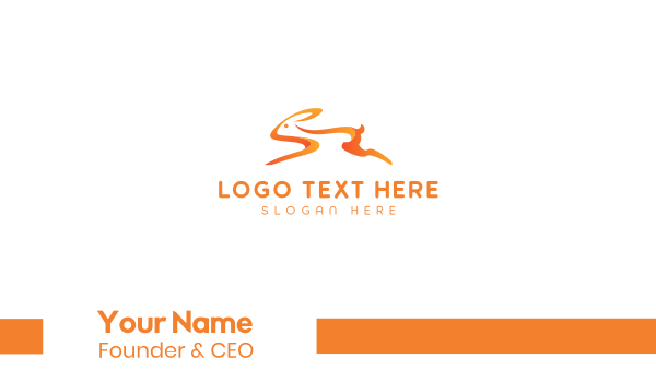 Orange Bunny Business Card Design Image Preview