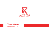 Red R Ribbon Business Card Image Preview