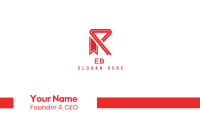 Red R Ribbon Business Card Image Preview