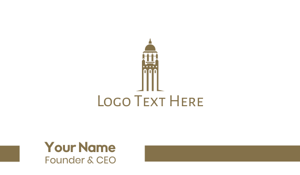 Golden Bell Tower Business Card Design Image Preview