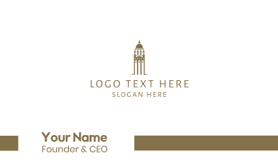 Golden Bell Tower Business Card Image Preview