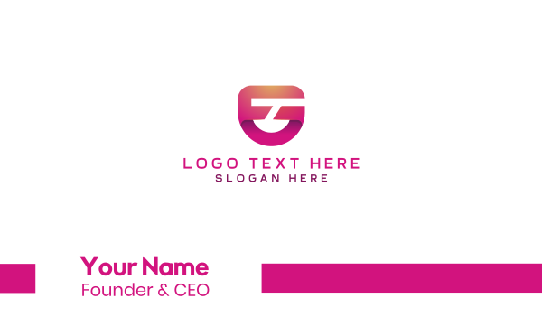 Abstract Pink F & G Business Card Design Image Preview