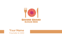 Sweet Donut Dessert Knife & Fork Business Card Image Preview