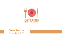 Sweet Donut Dessert Knife & Fork Business Card Image Preview