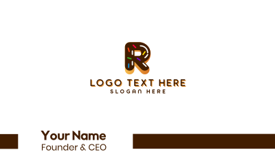 Donut Bakeshop Letter R Business Card Image Preview